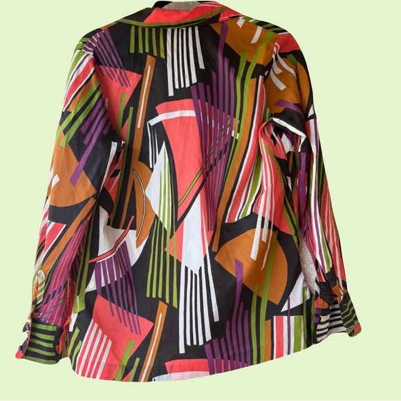 Vintage 1970s blouse ELLANEE New Orleans boutique pointy collar mod - Picture 2 of 8